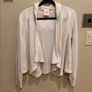 Freeloader Light Pink Hooded Open Front Sweatshirt